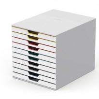 Cassettiera 10 cassetti colorati Varicolor mix10 bianco ghiaccio Durable 7630-27