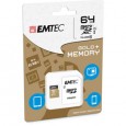 MICRO SDXC EMTEC 64GB CLASS 10 GOLD + CON ADATTATORE ECMSDM64GXC10GP