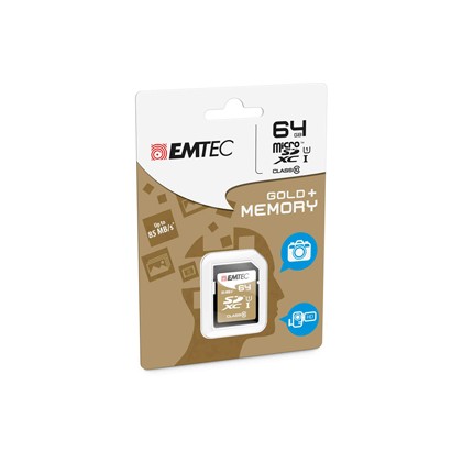 SDXC EMTEC 64GB CLASS 10 GOLD + ECMSD64GXC10GP