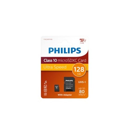 PHILIPS MICRO SDXC CARD 128GB CLASS 10 INCL. ADAPTER PHMSDMA128GBXCCL10