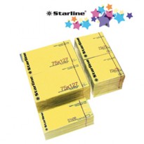 BLOCCHETTO BIGLIETTI ADESIVI GIALLO 75X75mm 100fg 70gr Starline Q900052 - Conf da 12 pz.