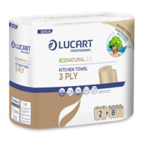 Pacco 2 rotoli Asciugatutto 200 strappi EcoNatural 2.3 Lucart Plastic Free 821639