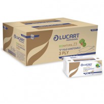 Pacco da 198 asciugamani piegati a Z EcoNatural Lucart Plastic Free 864075J - Conf da 18 pz.