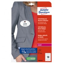 Etichette badge per tessuti ovale 85x50mm (10et/fg) 20fg - laser Avery L4882-20