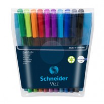Astuccio 10 penne a sfera Vizz c/cappuccio punta M colori assortiti Schneider P102290