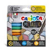 Scatola 6 Maxi Metallic pennarelli colori assortiti Carioca 43161