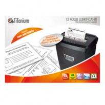 Confezione 12 fogli lubrificanti per distruggidocumenti TiTanium SP1000