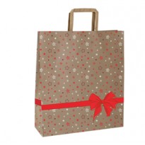 25 shoppers carta c/maniglie piattina 26x11x34,5cm stars rosso 087097