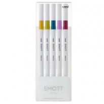 Astuccio 5 fineliner EMOTT tratto 0.4mm colori ass. RetrO Uni Mitsubishi M PEM-SY 5C 8