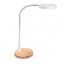Lampada a led Flex Desk bianco con base in legno 2002905301