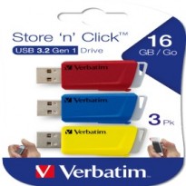Verbatim USB 3.2 Gen 1Drive 3x16GB Rosso/Blu/Giallo 49306