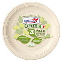 20 Piatti frutta D170mm BIO Mater-bi DOpla Green 45027