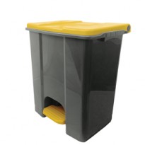Contenitore mobile a pedale in plastica riciclata Ecoconti 60lt grigio e giallo 912676