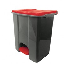 Contenitore mobile a pedale in plastica riciclata Ecoconti 60lt grigio e rosso 912677