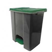 Contenitore mobile a pedale in plastica riciclata Ecoconti 60lt grigio e verde 912678