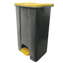 Contenitore mobile a pedale in plastica riciclata Ecoconti 80lt grigio e giallo 912876