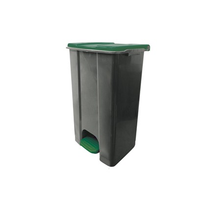 Contenitore mobile a pedale in plastica riciclata Ecoconti 80lt grigio e verde 912878