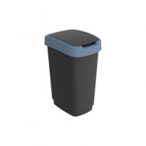 Pattumiera 25LT in PPL Nero/Blu con coperchio basculante Rotho F600310