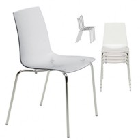 Set 4 sedie in policarbonato Aeterna trasparente Grandsoleil S3348TR