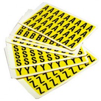 Lettere adesive A-Z 19 x 14mm 36et/fg. nero/giallo Beaverswood F3-PACKA-ZYELLOW