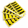 Lettere adesive A-Z 90 x 38mm 6et/fg. nero/giallo Beaverswood F6-PACKA-ZYELLOW