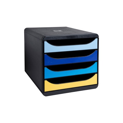Cassettiera A4 4 cassetti BIG-BOX nero/multicolore Bee Blue Exacompta 3104202D