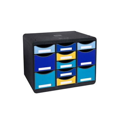 Cassettiera 11 cassetti STORE-BOX MULTI nero/multicolore Bee Blue Exacompta 3137202D