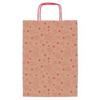 Shopper natale stelline rosse 36x12x41cm Sadoch SDF36260F - Conf da 25 pz.