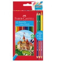 Astuccio 12 matite colorati eco Il Castello+3 bicolor Faber Castell 110312