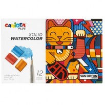 Astuccio 12 pastiglie acquerelli colori assortiti Carioca Plus 45210