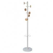 Appendiabiti a 6 ganci + 3 miniganci 175cm bianco/legno Music Alba PMMUSIC BC