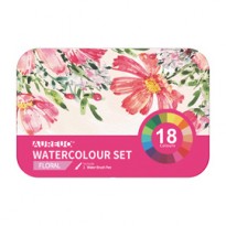 Set 18 demi-godet + pennello brush colori floreali DOM 13060/3