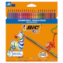 Astuccio 24 matite Evolution Stripes colori assortite BIC 9505251