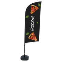 Bandiera a vela PIZZA con base riempibile BFAW310-WT21-I136ECO