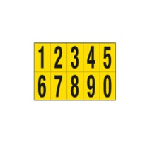 Foglio con 10 numeri autoadesivi da 0 a 9 nero/giallo 70x124mm 906.09