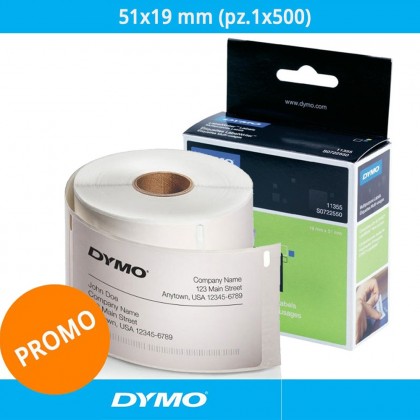 Etichette originali Dymo LabelWriter - removibili - 51x19 mm - bianco - S0722550 (pz.1x500)